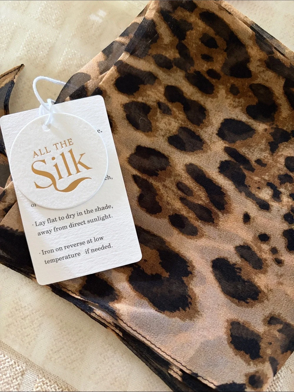 Silk Leopard Print Scarf